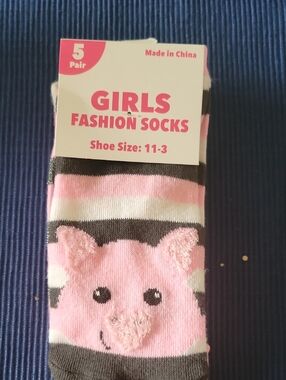 Girls Fashion 5 Pair Socks - Unbranded